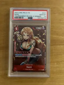 2023 ONE PIECE PROMOS TOURNAMENT PACK VOL.3-WINNER #007 NAMI PSA 10 - Image 1