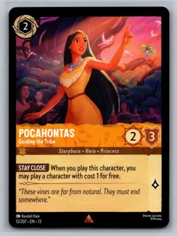 Attack of the Vine! Disney Lorcana Pocahontas - Guiding the Tribe Rare 12/207 NM - Image 1