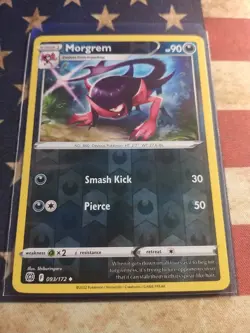Pokemon Card Morgrem Reverse Holo 93/172 Brilliant Stars M/NM - Image 1