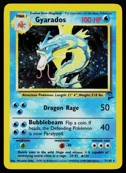 Pokemon Card - Gyarados Base Set 2 7/130 Holo Rare - Image 1