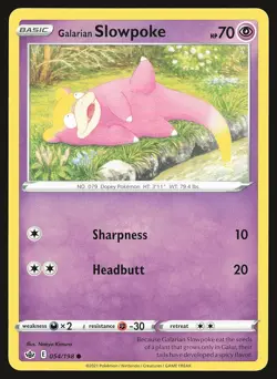SWSH06: Chilling Reign Galarian Slowpoke #054/198 Common Pokemon Card - Image 1