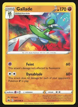 SWSH06: Chilling Reign Gallade #081/198 Rare Pokemon Card - Image 1