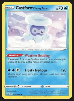 SWSH06: Chilling Reign Castform Snowy Form #034/198 Common Pokemon Card - Image 1