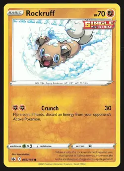 SWSH06: Chilling Reign Rockruff #086/198 Common Pokemon Card - Image 1