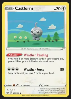 SWSH06: Chilling Reign Castform #121/198 Common Pokemon Card - Image 1