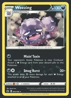 SWSH06: Chilling Reign Weezing #095/198 Rare Pokemon Card - Image 1