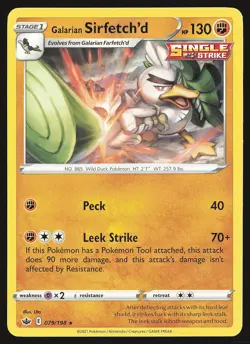 SWSH06: Chilling Reign Galarian Sirfetch'd #079/198 Rare Pokemon Card - Image 1
