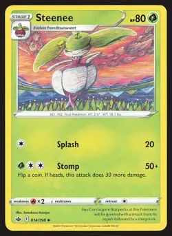 SWSH06: Chilling Reign Steenee #014/198 Uncommon Pokemon Card - Image 1