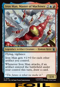 Iron Man, Master of Machines ** FOIL ** #216 - Marvel Super Heroes - CUC NM MTG - Image 1