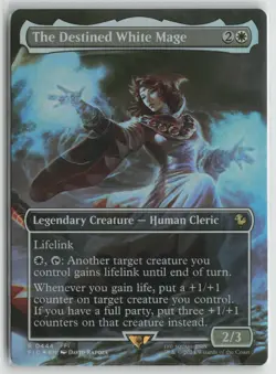 The Destined White Mage (Borderless) LP Foil 444 Commander: FINAL FANTASY MTG - Image 1