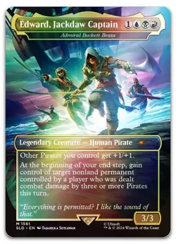 Edward, Jackdaw Captain - Admiral Beckett Brass (Rainbow Foil) NM Secret Lair Dr - Image 1