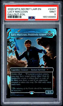 2026 MTG SECRET LAIR DROP #2447 LUCY MACLEAN, POSITIVELY ARMED PSA 9 - Image 1