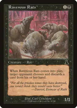 MTG Ravenous Rats ** Urza's Destiny ** English - Image 1