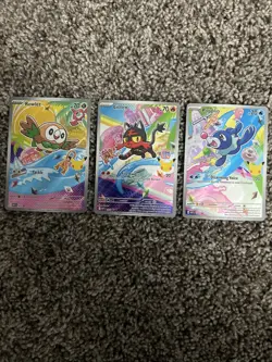 Pokemon TCG First Partner Series 1 Pack Rowlet Litten Popplio Holo - Image 1