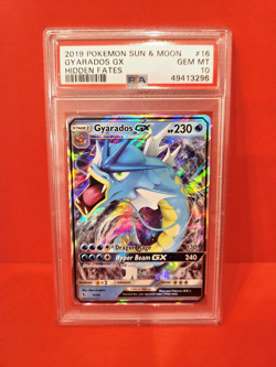 2019 POKEMON SUN & MOON GYARADOS GX HIDDEN FATES 16/68, PSA 💎10💎 - Image 1