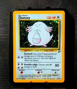Chansey 3/130 Base Set 2 Holo SWIRL Rare Vintage Pokemon Card WOTC English - Image 1