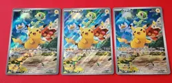 Lot Of 3 - Pikachu SVP 027 Black Star Promo Paldea Evolved Pokemon Card - Image 1