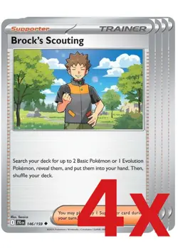 4x Brock's Scouting 146/159 Pokemon TCG Playset SV09: Journey Together - Image 1