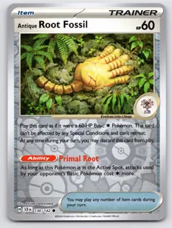 POKEMON ANTIQUE ROOT FOSSIL STELLAR CROWN 130/142 REVERSE HOLO NM A1575 FREE S&H - Image 1
