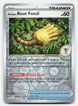 Antique Root Fossil 130/142 Common Stellar Crown Pokemon Reverse Holo NM - Image 1