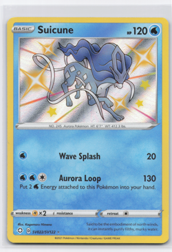 Suicune SV022/SV122 Shiny Rare Shining Fates Shiny Vault Pokemon Holo Near Mint - Image 1