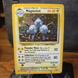 Pokemon Base Set Magneton 9/102 Holo Rare MP - Image 1
