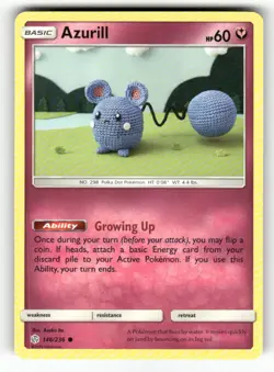 Azurill 146/236 Common Cosmic Eclipse Pokemon Moderately Played - Image 1