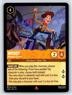1 Woody - Helping a Friend - Rare - Amber 2026 Disney Lorcana Attack of the Vine - Image 1