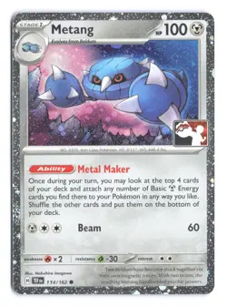 Pokemon Metang Temporal Forces 114/162 Prize Pack Series Holo - Image 1
