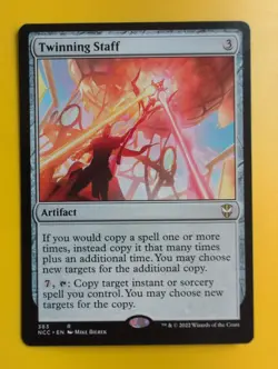 Twinning Staff.NCC rare artifact Magic the Gathering Card. - Image 1