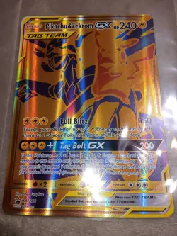 Reshiram & Charizard GX SM247 + Pikachu & Zekrom GX SM248 Lot Jumbo Cards 2021 - Image 3