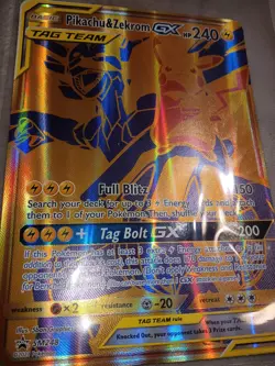 Reshiram & Charizard GX SM247 + Pikachu & Zekrom GX SM248 Lot Jumbo Cards 2021 - Image 5