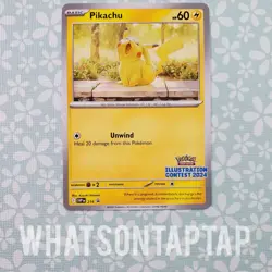 Pokemon Card Pikachu 214 Black Star Promo Regular Illustration Contest 2024 LP - Image 1