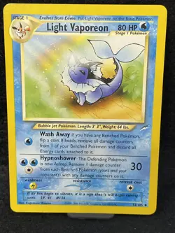 Pokemon Light Vaporeon 52/105 Neo Destiny Unlimited Card WOTC NM - Image 1