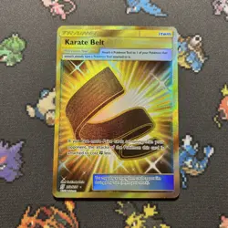 Karate Belt 252/236 LP -Secret Gold Rare Pokemon Card- Unified Minds (3z) - Image 1