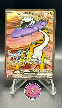 Pokemon TCG Raging Bolt EX Full Art Ultra Rare Holo Card 196/162 Temporal Forces - Image 1