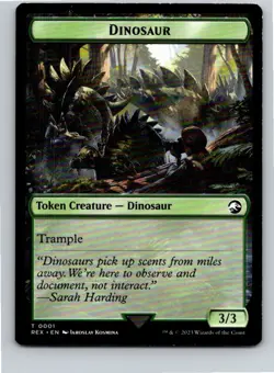 Magic the Gathering Dinosaur Token Universe Beyond Jurassic World Collection MTG - Image 1