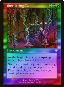 Magic the Gathering SMOLDERING TAR #275/350 Invasion Gold Foil Uncommon NM 2000 - Image 1