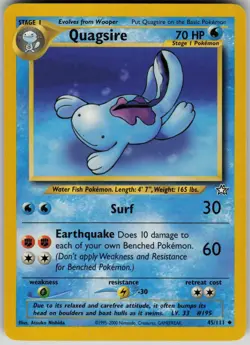 Quagsire 45/111 Uncommon Neo Genesis Pokemon Moderately Played Unlimited - Image 1