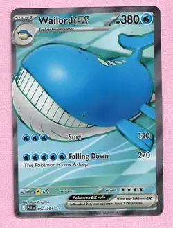 Wailord ex 097/084 ME Pitch Black Holo Full Art Ultra Rare Pokemon NM - Image 1