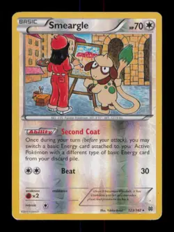 REVERSE HOLO SMEARGLE RARE 123/162 HP POKEMON - Image 1