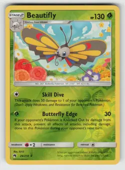 Reverse Holo Beautifly 26/214 Rare Lost Thunder Near Mint - Image 1