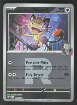 Team Rocket's Meowth 161/217 Team Rocket Pokemon Ascended Heroes NM - Image 1