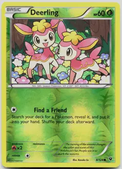 Deerling 8/124 Common Fates Collide Pokemon Reverse Holo Heavily Played - Image 1