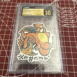 2018 Pokemon Stickers Pt. 1 B-Side Label JPN Charizard, CGC Pristine 10 - Image 1