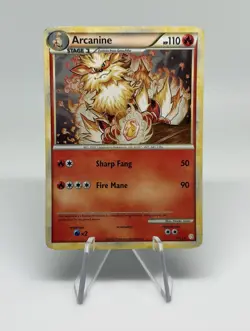 Pokemon Arcanine 1/123 HeartGold SoulSilver Holo Rare Pokemon HP *SWIRL* - Image 1