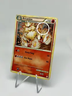 Pokemon Arcanine 1/123 HeartGold SoulSilver Holo Rare Pokemon HP *SWIRL* - Image 2