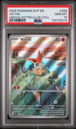 2025 POKEMON SVP EN-SV BLACK STAR PROMO #208 VICTINI PSA 10 - Image 1