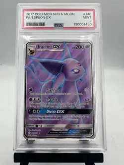 POKEMON 2017 SUN & MOON ESPEON GX FULL ART 140 PSA 9 - Image 1