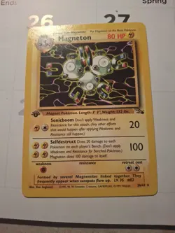 Pokemon TCG Card - Magneton 1st Edition Fossil 11/62 Non Holo Rare MP /HP - Image 1